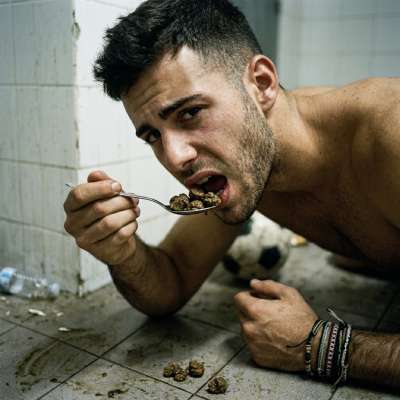 Hot as hell watching this guy devour that filthy load in the grimy public stall—nothing sexier than a man who loves getting...