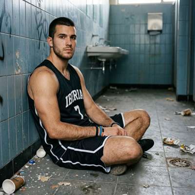 Nothing like a rough, dirty public bathroom to get those juices flowing—kneeling on grime, sweat dripping down that chiseled...