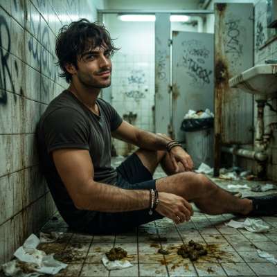 Hot as hell watching this guy deepthroat that filthy public toilet mess—no gag reflex, just pure, dirty hunger. Who’s...