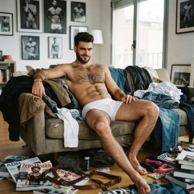 Hot as hell with a pile of dirty mags & toys—spread those legs wide, baby. Who’s gonna clean up this filthy mess? #hairy...