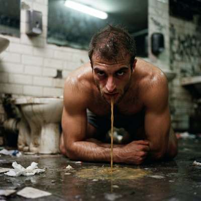 Hot as hell watching this guy lose it—public puke never looked so filthy & hot. #gaypuke #toilet #humiliation