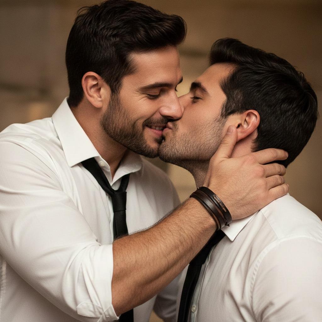 Two guys lost in a kiss, celebrating love and attraction. Beauty is in the connection, the passion, and the raw emotion. 💋...