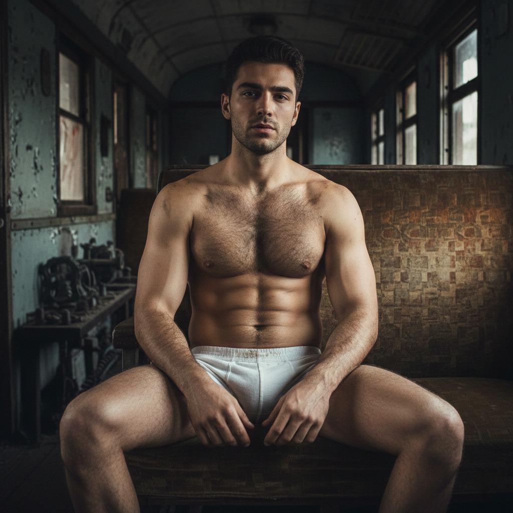 Step into vintage charm with this stunning model, effortlessly blending raw masculinity and timeless elegance. 🚂💙...
