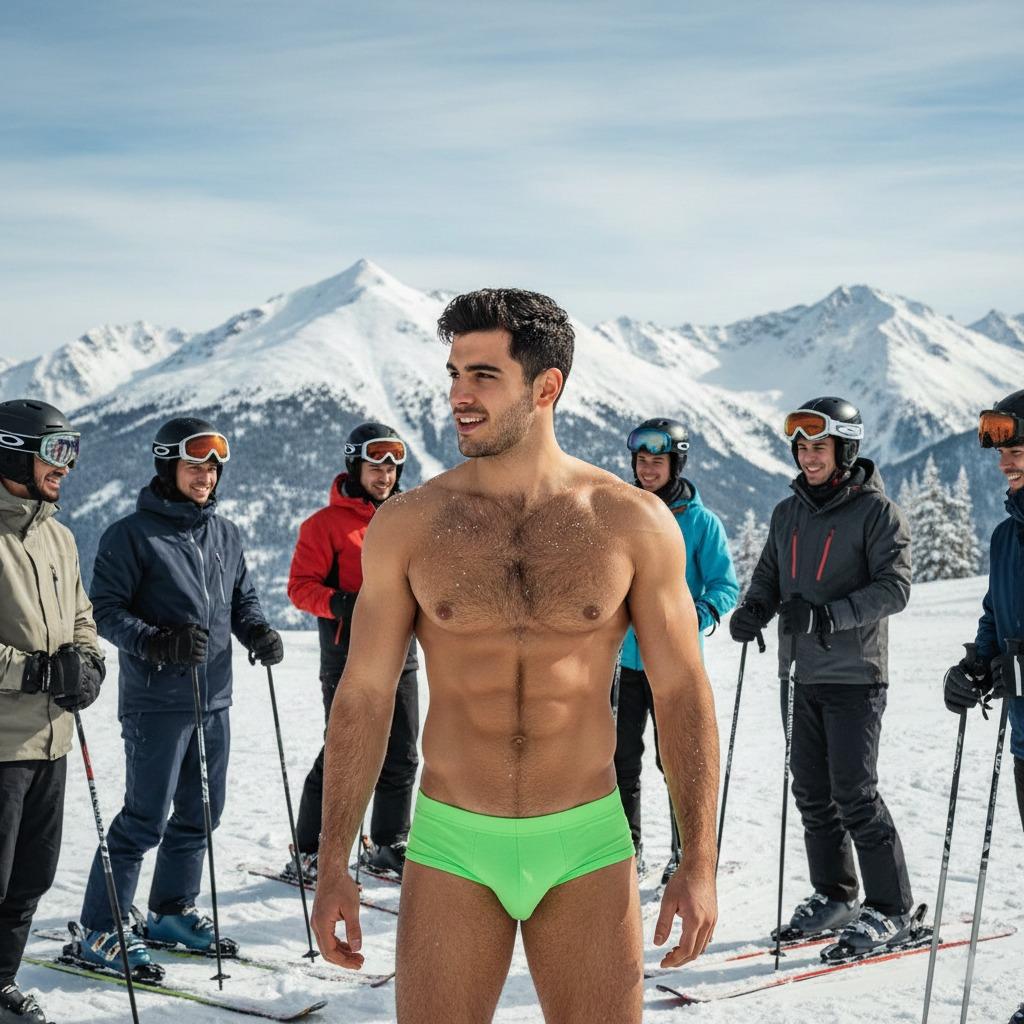 Elegance meets adventure in the snow. A moment of raw beauty as he strides through the winter wonderland, effortlessly...