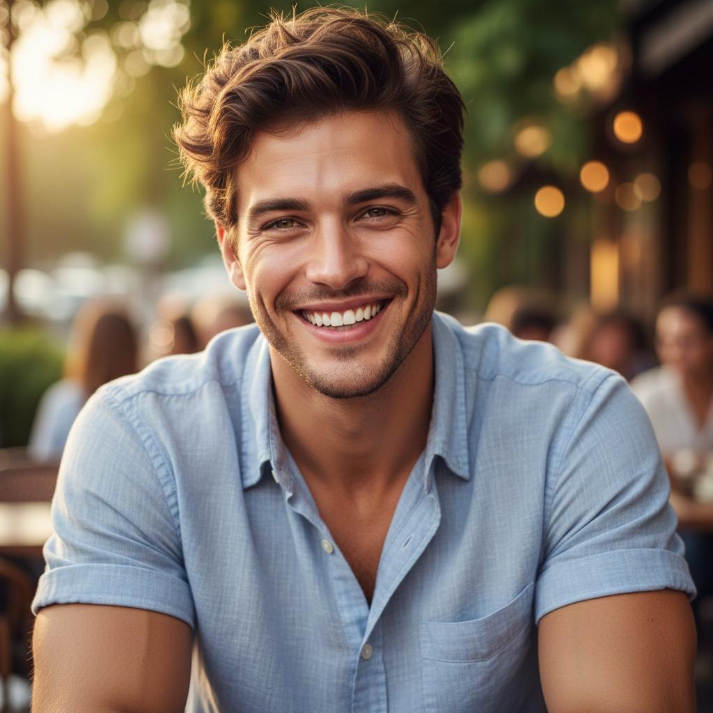 Sunlight kisses his smile as he walks through the city—effortless charm, timeless grace. Celebrating the beauty of...