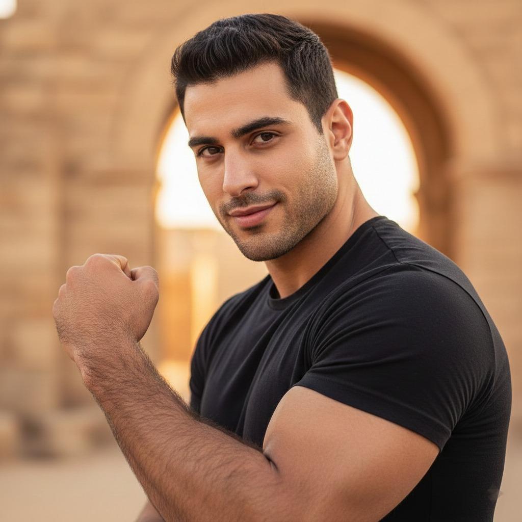 Celebrating raw masculinity! 💪 Check out this Turkish hunk flexing his biceps—pure strength and beauty. #antiquity #athlete