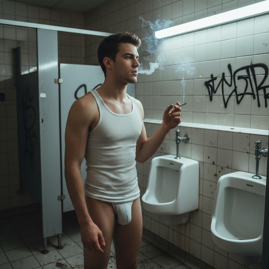 Nothing beats the raw allure of a man in his element. 🔥💨 #smoking #underwear