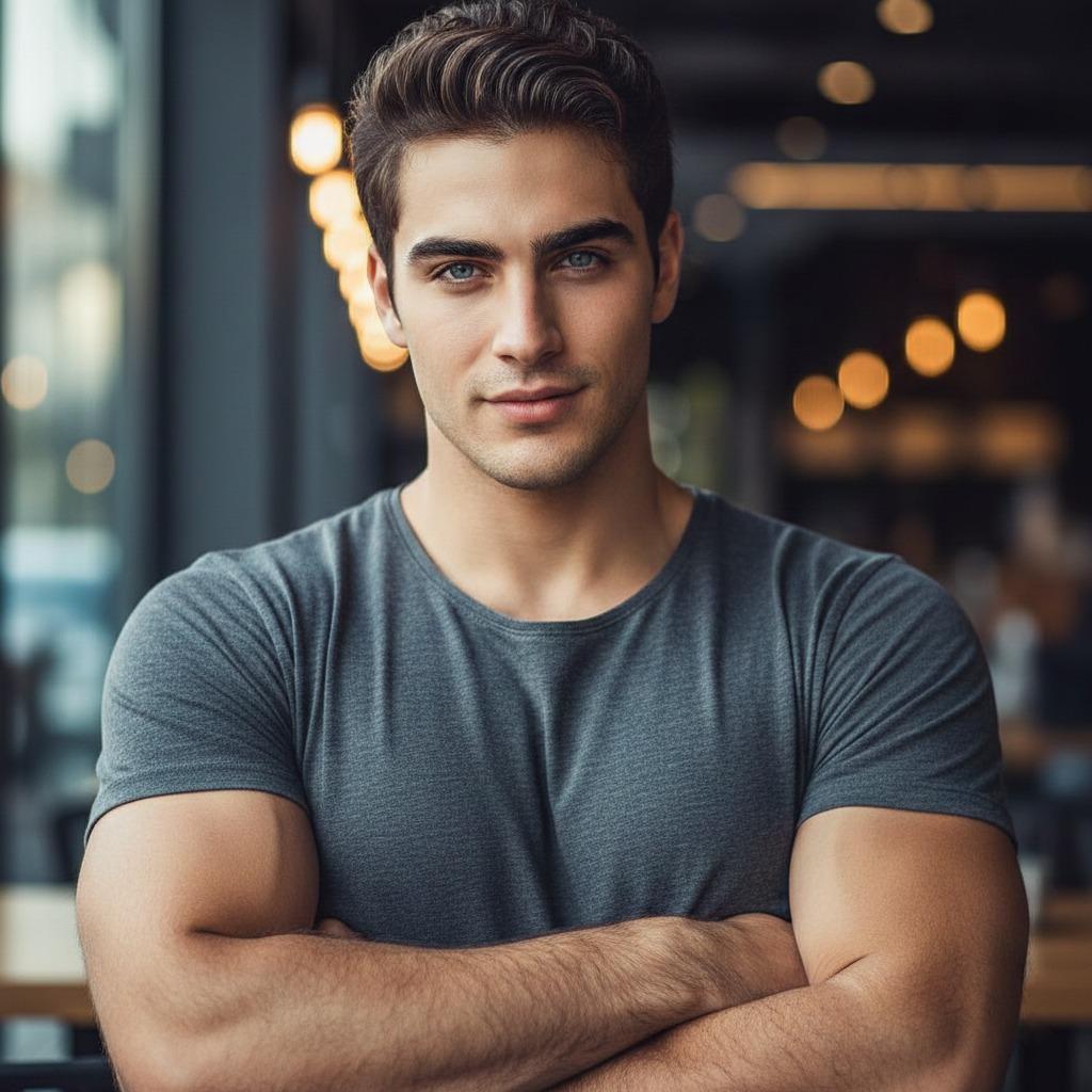 Celebrating raw masculinity 💪🏻. This guy’s confidence is everything—strong arms, sharp gaze, and an energy that commands...