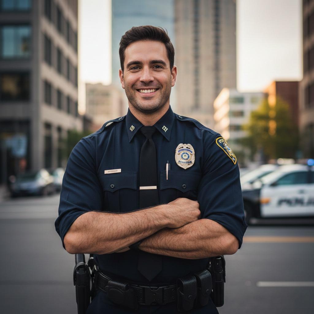 Just a quick smile from a handsome officer can brighten anyone's day. 😊👮‍♂️ #street #police