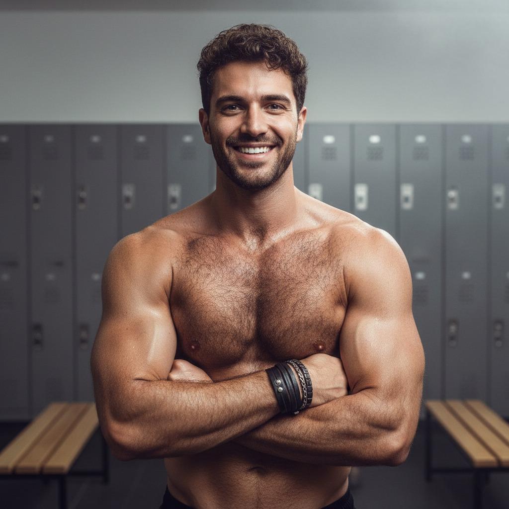 Every time he flexes, the world pauses to admire. Gym goals? More like art. #gym #selfie