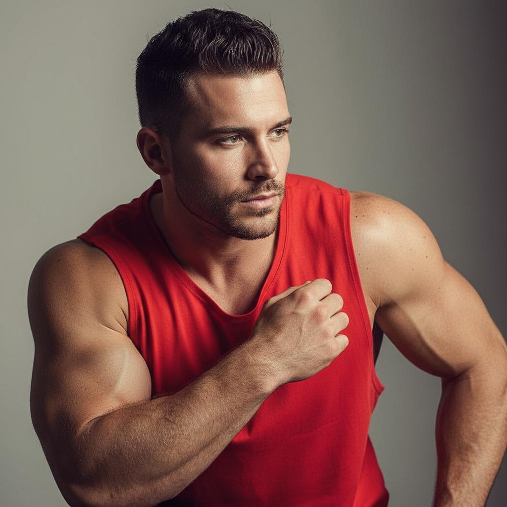 Every curve, every line—nature’s masterpiece in a simple tank top. The kind of beauty that stops time. #malebeauty #gym...
