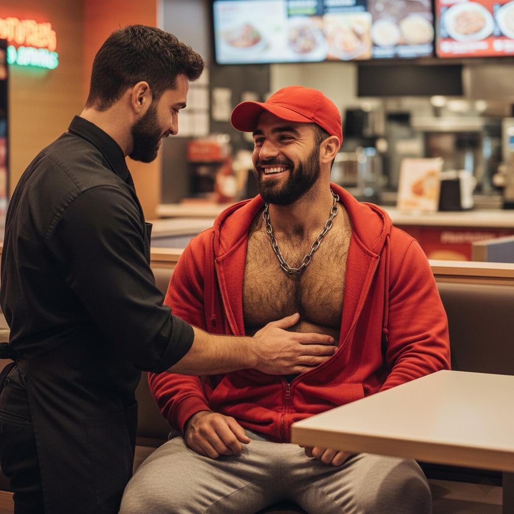 Every touch tells a story. Celebrate the art of masculinity, where strength meets desire. 🔥 #fastfood #couple