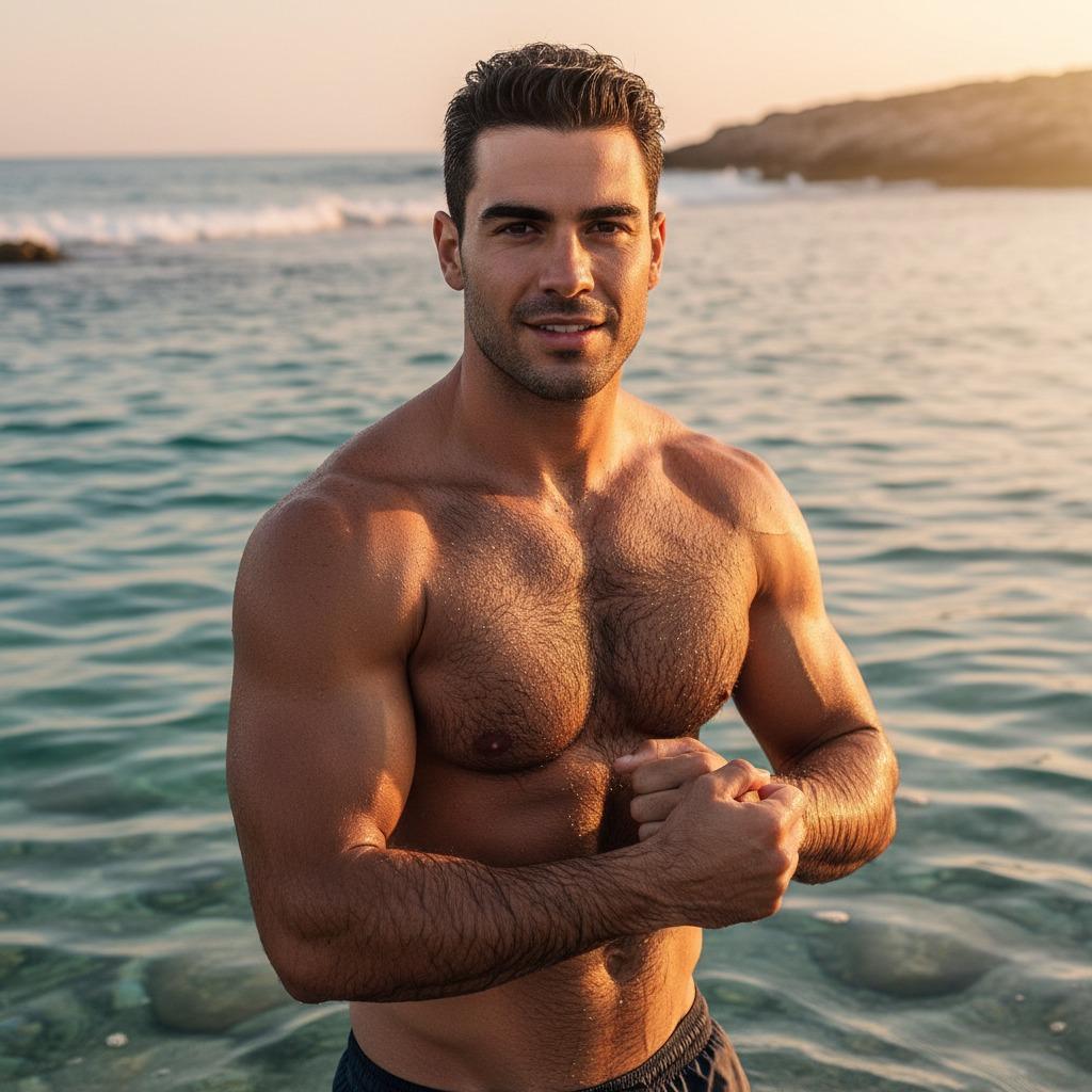 Nothing beats a shirtless beach day with that perfect summer glow. 🌊🔥 #beach #athlete #wet