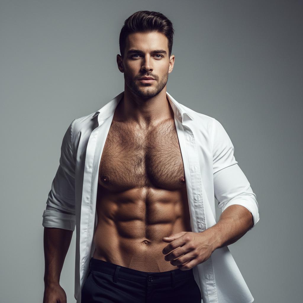 Every inch of him is pure art—shirt undone just enough to tease. The kind of beauty that stops time. 🔥 #malebeauty #studio...