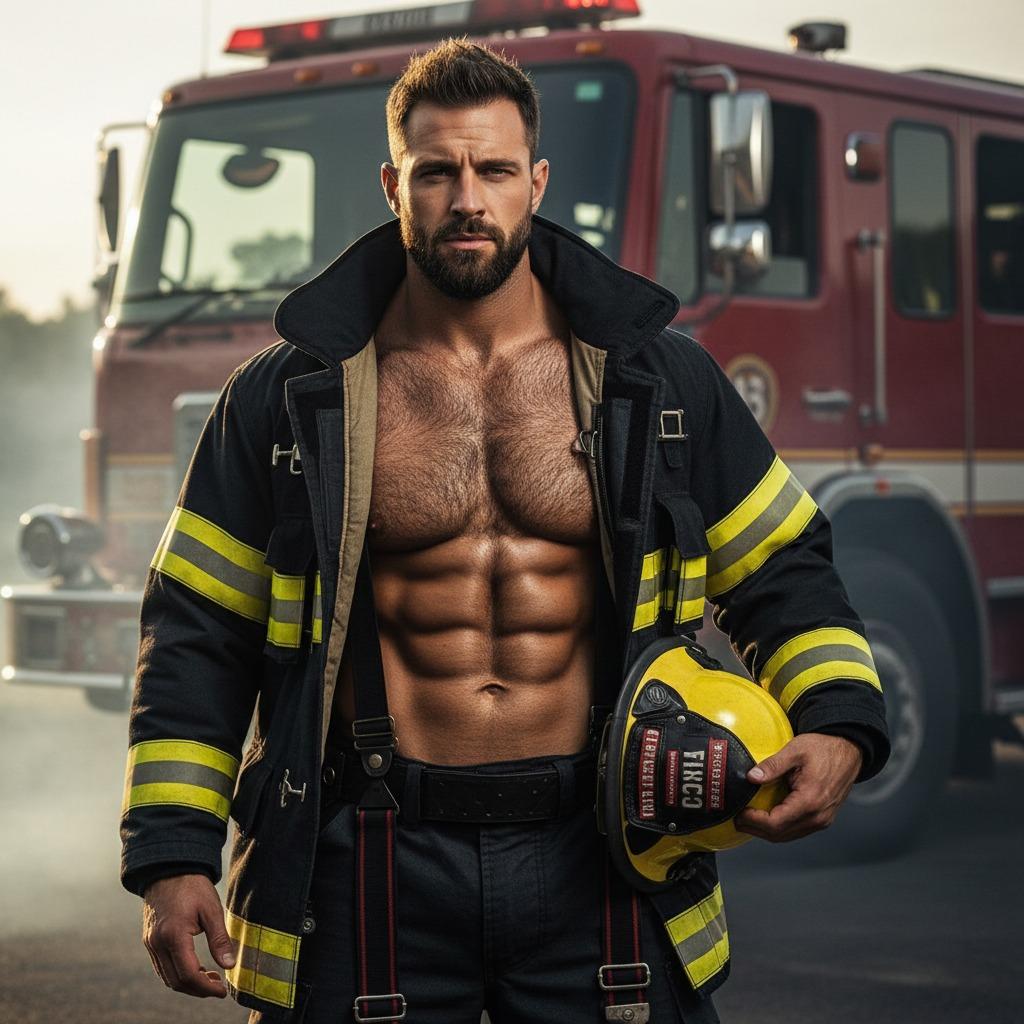 Every hero has a six-pack. 🔥💪 #firefighter #studio #gym