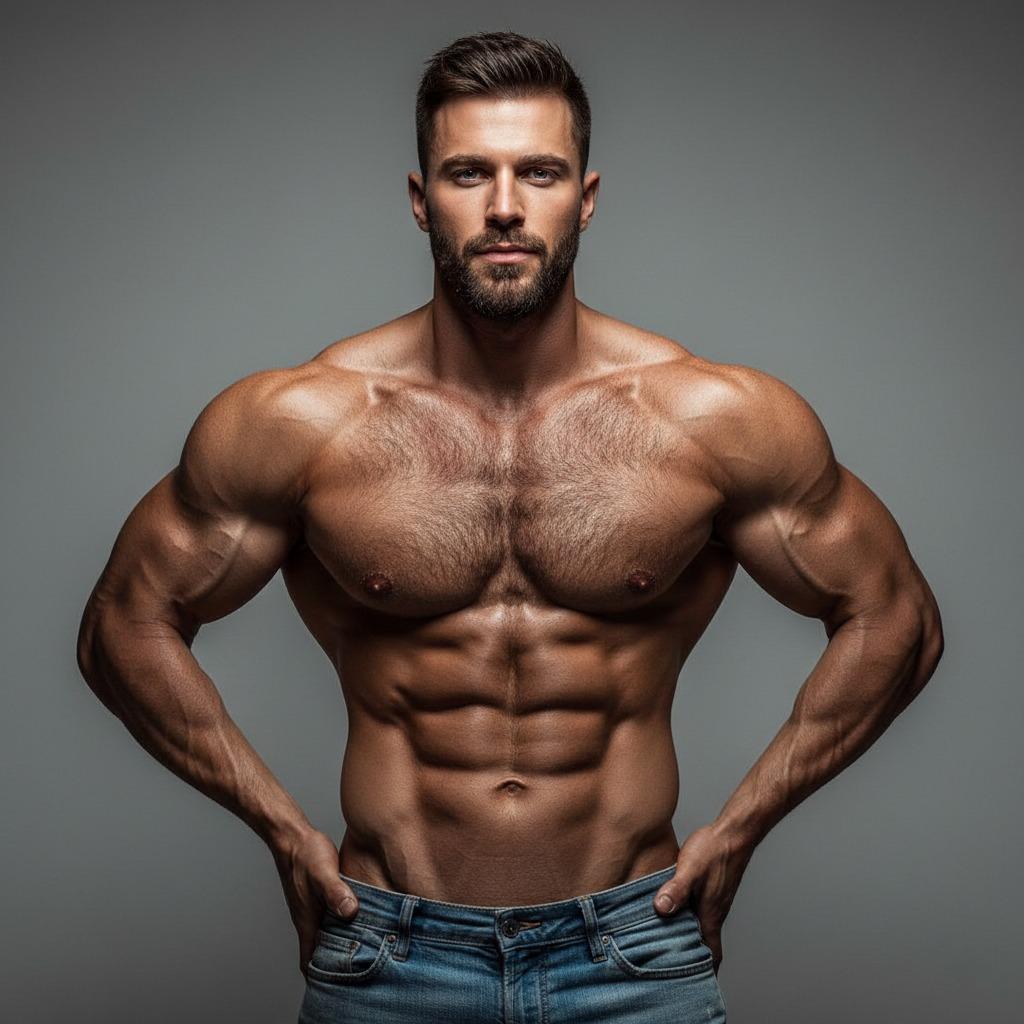 Flaunt those sculpted pecs like the masterpiece they are. Every ripple tells a story of dedication and passion. Beauty like...