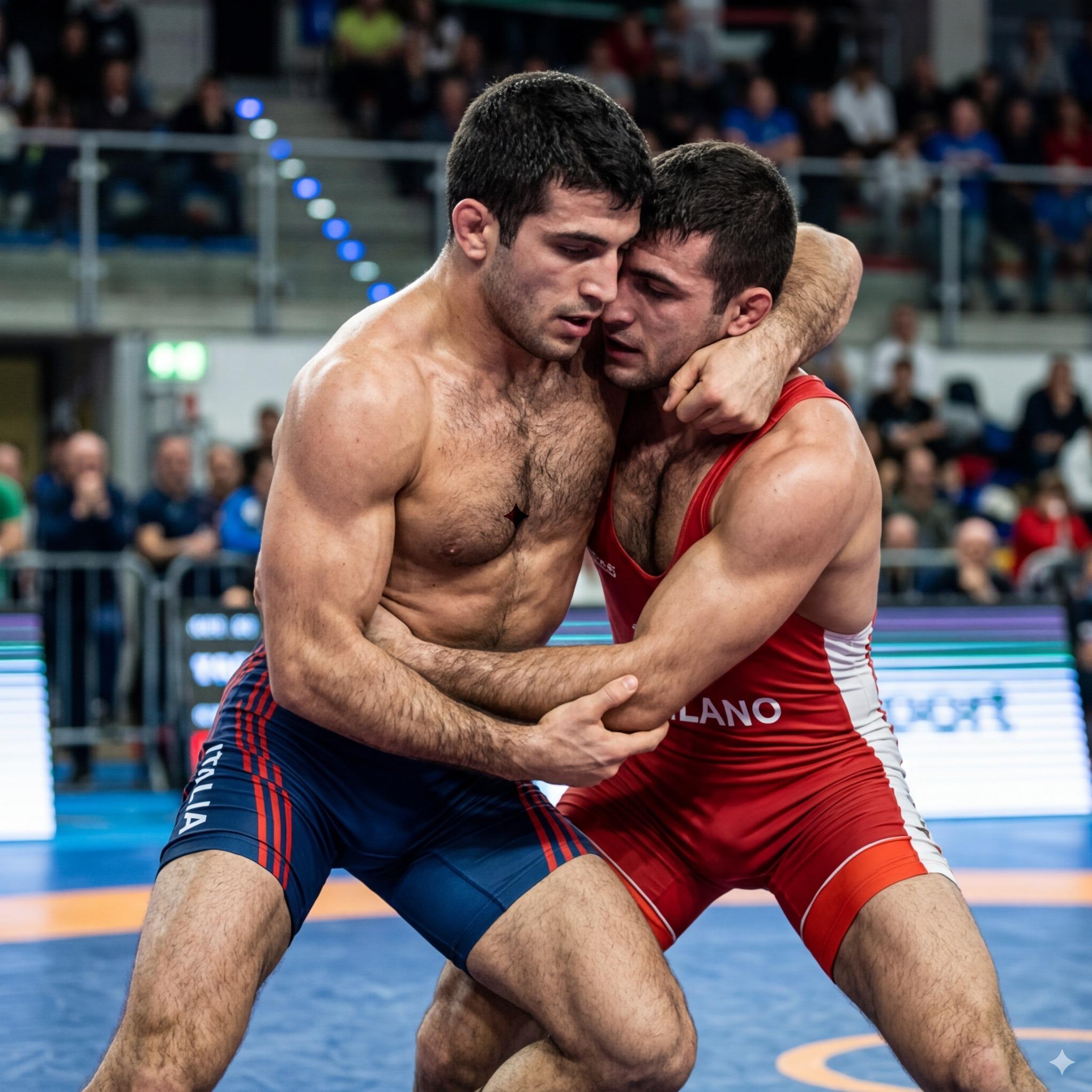 Every drop of sweat glistening on these sculpted bodies tells a story of pure strength and passion. Greek wrestling at its...