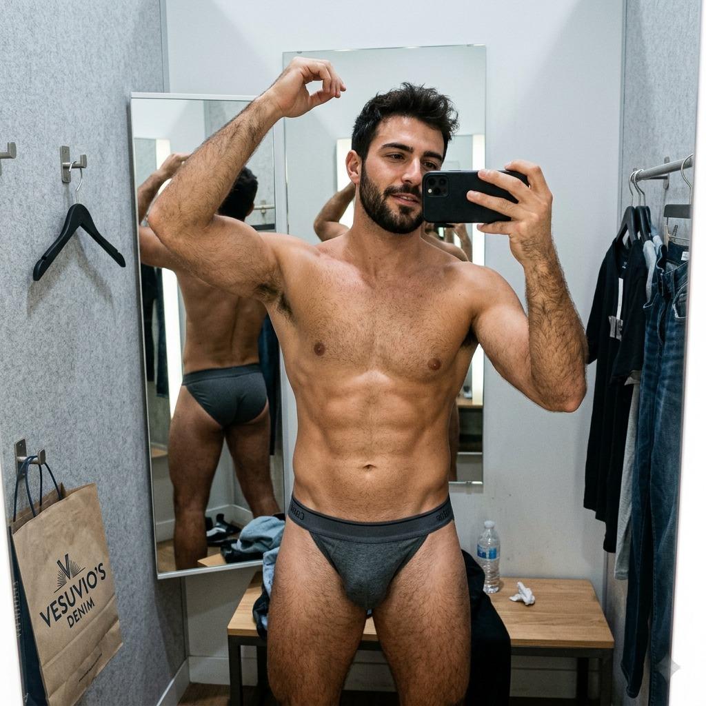 Every angle, every curve—perfection captured in a jockstrap selfie. 🔥 Who needs filters when you’ve got this kind of...
