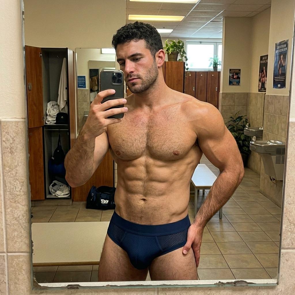 Every mirror in the gym is a stage—own it. 💪🔥 #gym #underwear #selfie