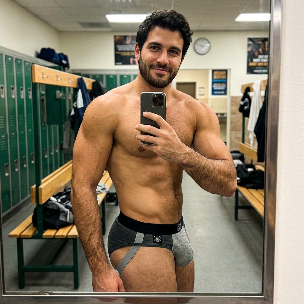 Every mirror in the gym is just a canvas waiting for your next masterpiece. 💪🔥 #malebeauty #gym #selfie #underwear