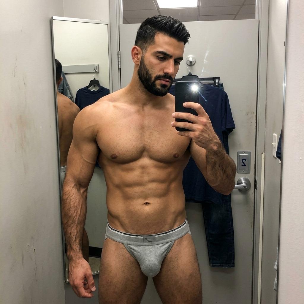 Every morning, another masterpiece in the making. 📸✨ #jockstrap #selfie