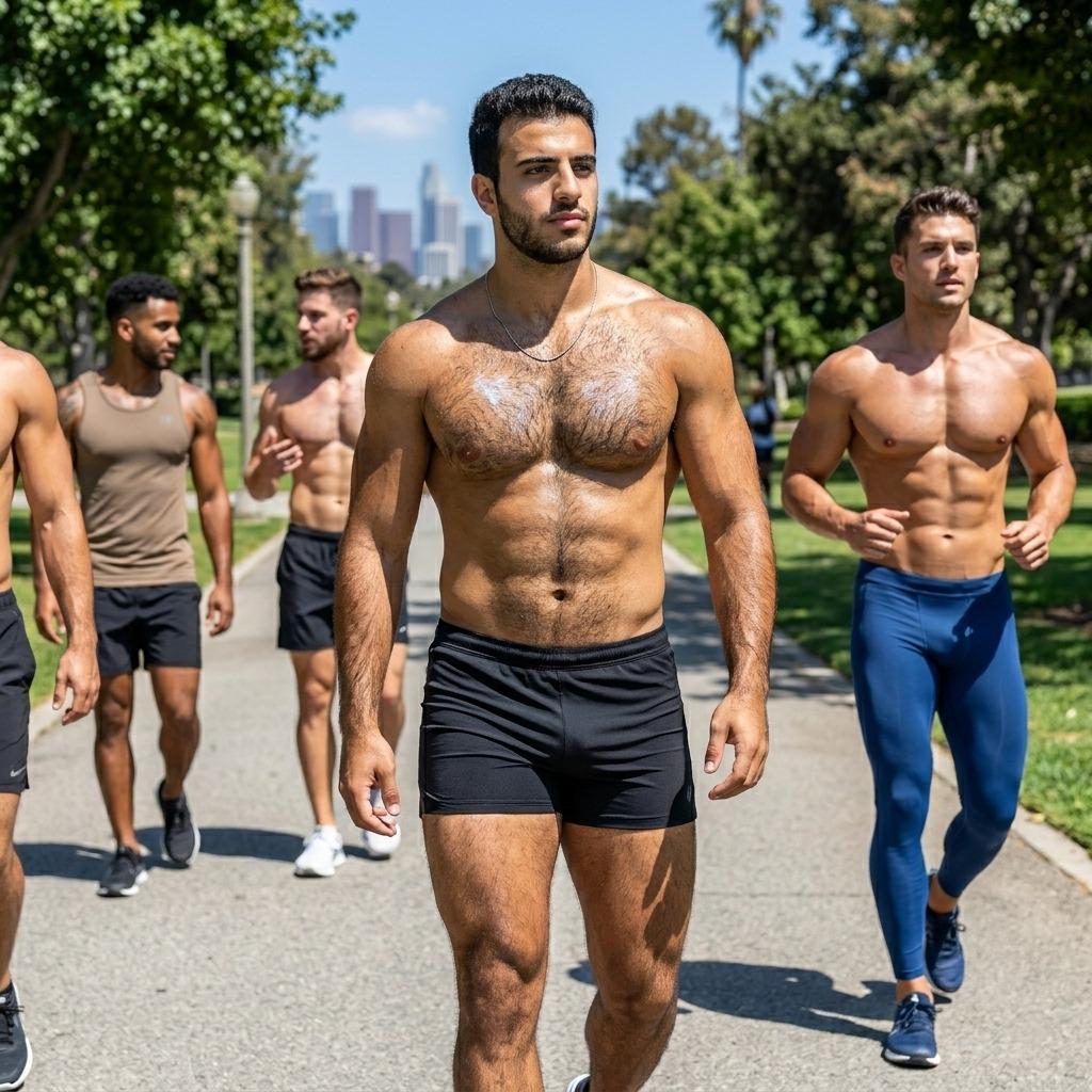 Naked beauty meets pure freedom 🌳🔥 Who runs like this in the park? Pure art in motion. #nature #athlete #underwear #street