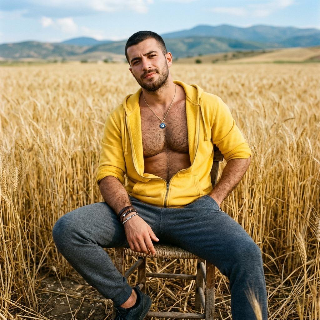 Every golden hour deserves a golden boy. Nature’s runway, his smile. 🌾✨ #nature