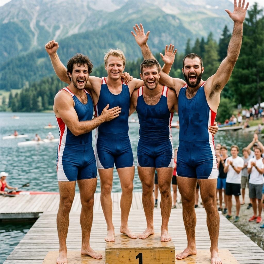 Celebrate the ultimate victory of style and strength! Nothing beats the confidence of hot canoeists in their tight outfits....