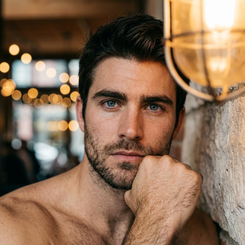 Every light has its muse. 🔥 #malebeauty