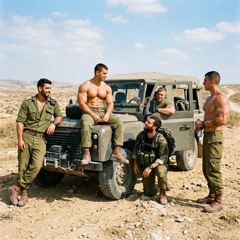 Hot soldiers taking a break—pure eye candy. Who’s ready to salute? 💪🔥 #military #nature