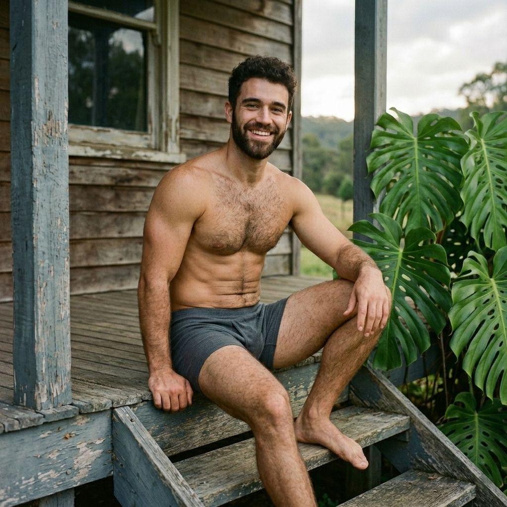 Sipping morning coffee in just his briefs, the sun kissing every curve of his golden skin. Pure art in motion. 🔥 #malebeauty...