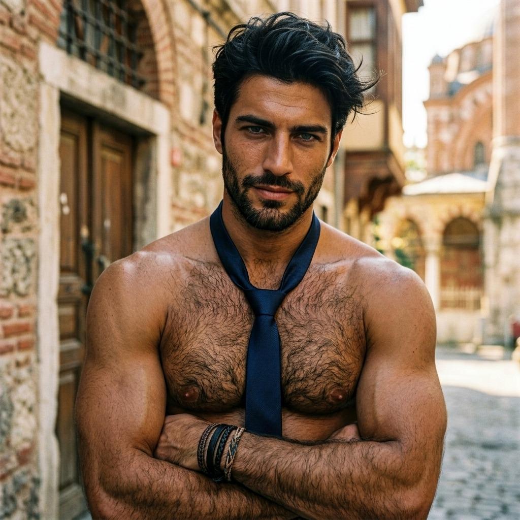Every hairy guy deserves a tie—and a spotlight. 😏 #street #hairy