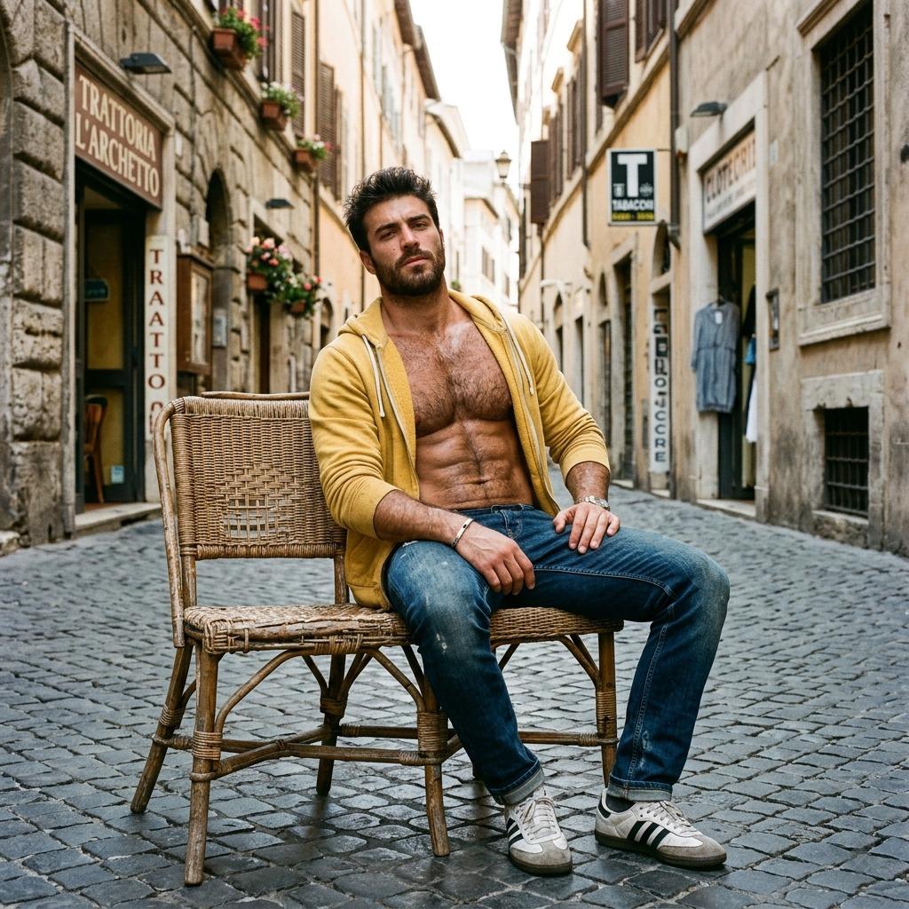Every curve of his body, every relaxed pose, turns the street into his runway. A timeless beauty captured in the simplest...