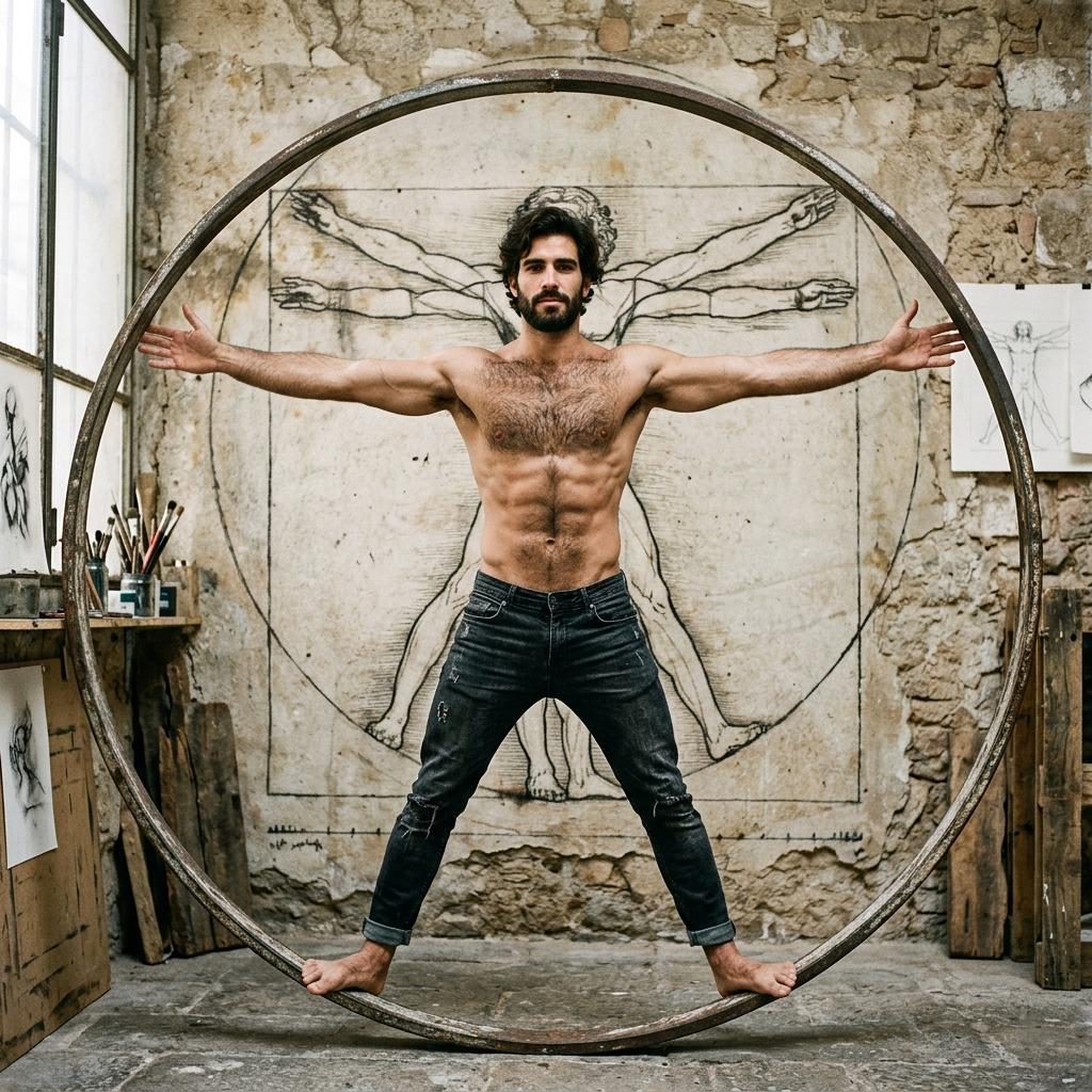 Every man is a masterpiece—just like this Vitruvian man reimagined. Perfection in every line, every curve. Celebrate the...