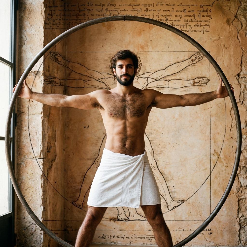 Every man is a masterpiece—just look at this modern Vitruvian man redefining perfection. Beauty knows no limits. 🏛️💪...