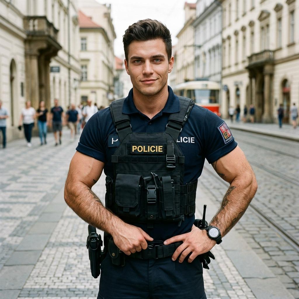 A policeman smiles. #malebeauty #street #police