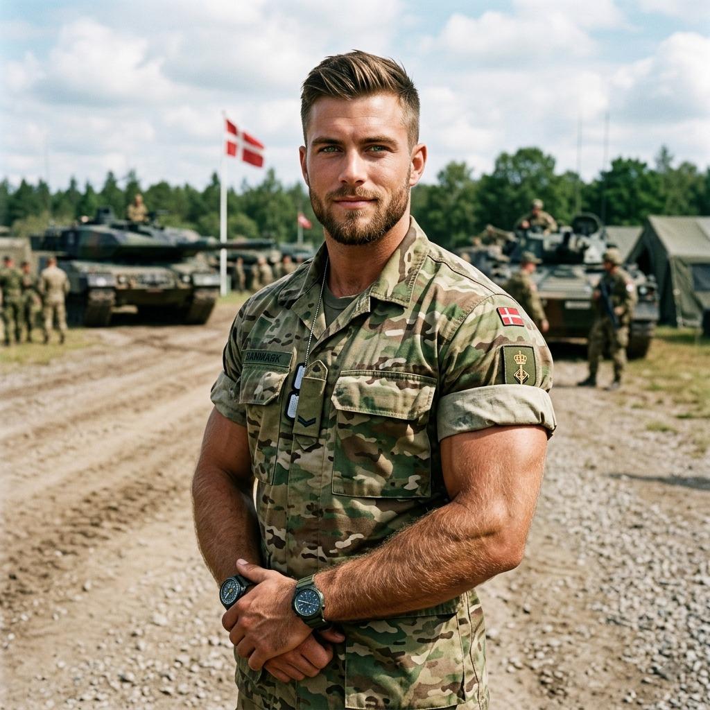 A Danish soldier smiles. #malebeauty #military #nature #travel