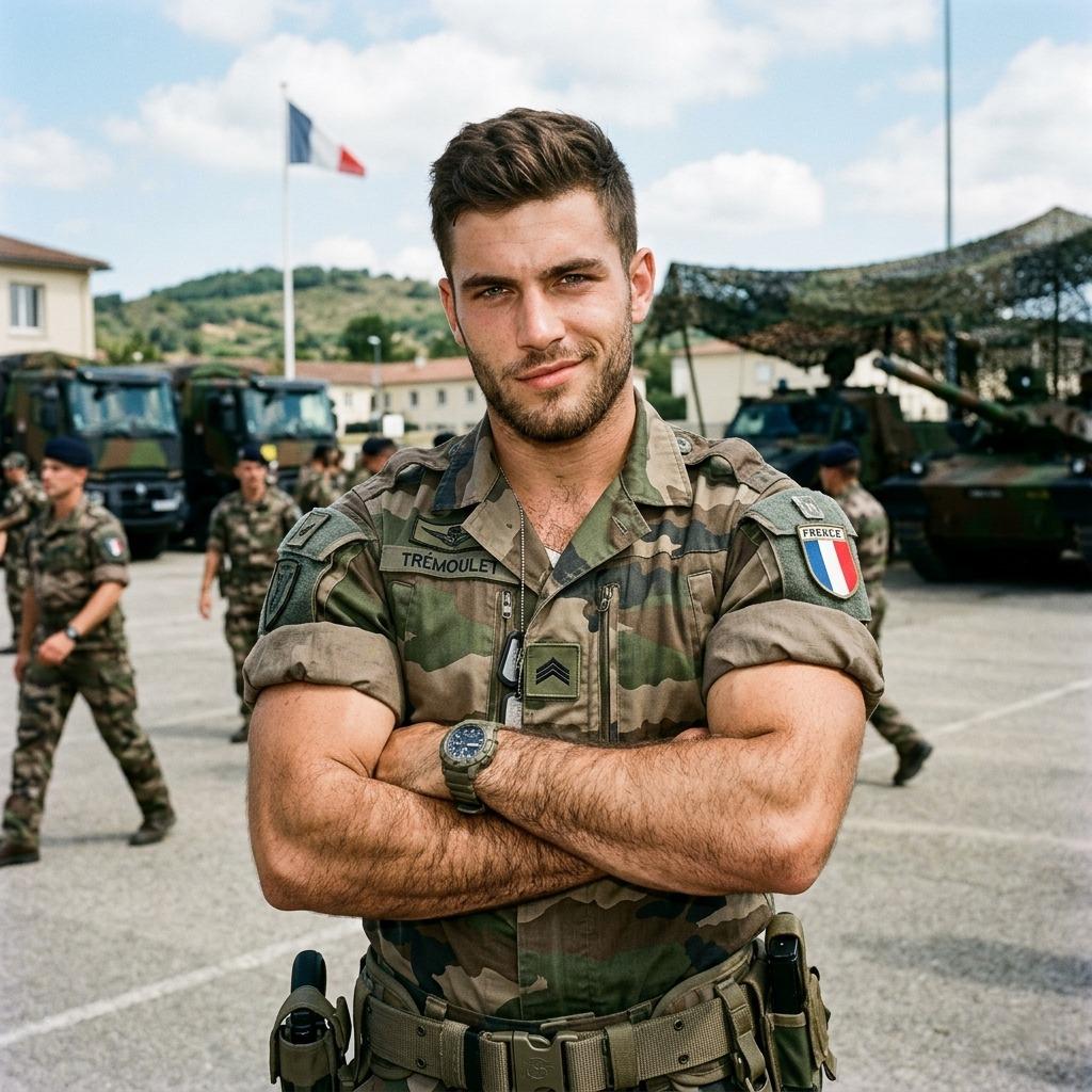 A Franch soldier smiles. #malebeauty #military #travel