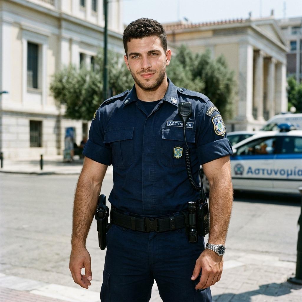 A policeman smiles. #malebeauty #street #police