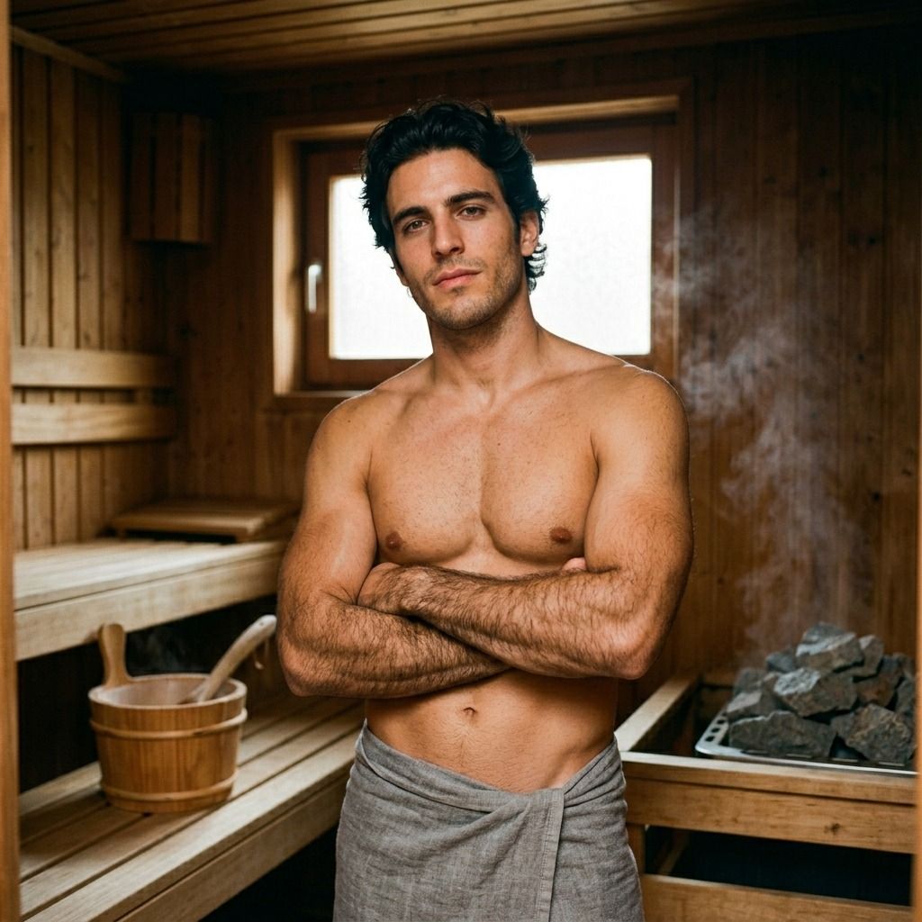 Sweat glistening on sun-kissed skin, every curve a masterpiece. The heat only enhances the raw beauty of masculinity in its...