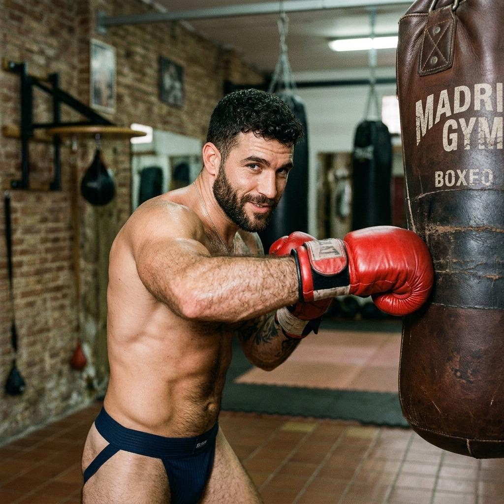 Every punch lands with power, but the real knockout is that sculpted physique. 🥊✨ #malebeauty #gym #athlete #boxer #jockstrap