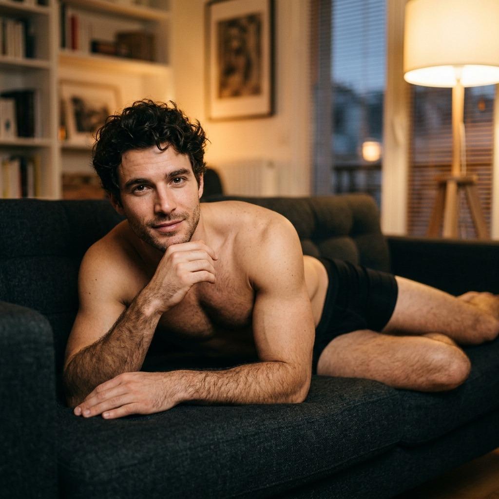 Every man on that couch is a masterpiece. Who’s ready to appreciate the art? 🏳️‍🌈 #malebeauty #library #underwear