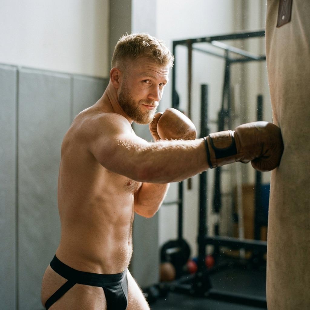 Every drop of sweat glistening under the lights, pure dedication in motion. Pure art in every flex. #gym #athlete #jockstrap...