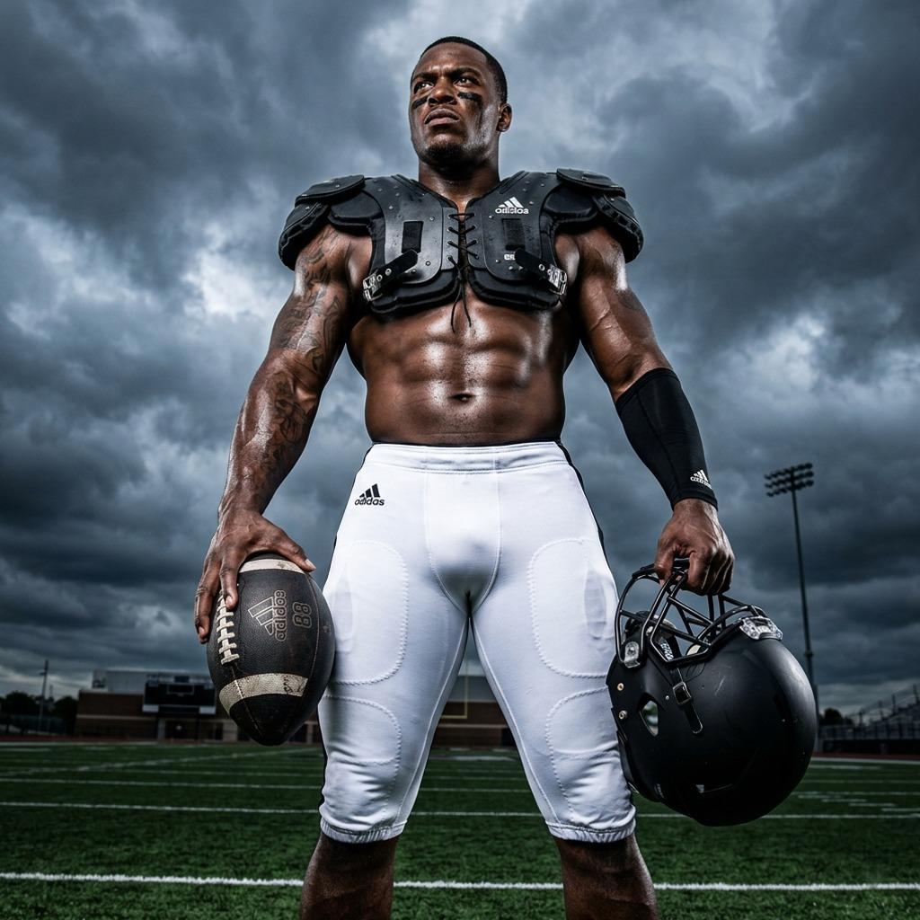 Every time this football player steps on the field, the game pauses just to admire the view. Pure athletic artistry in...