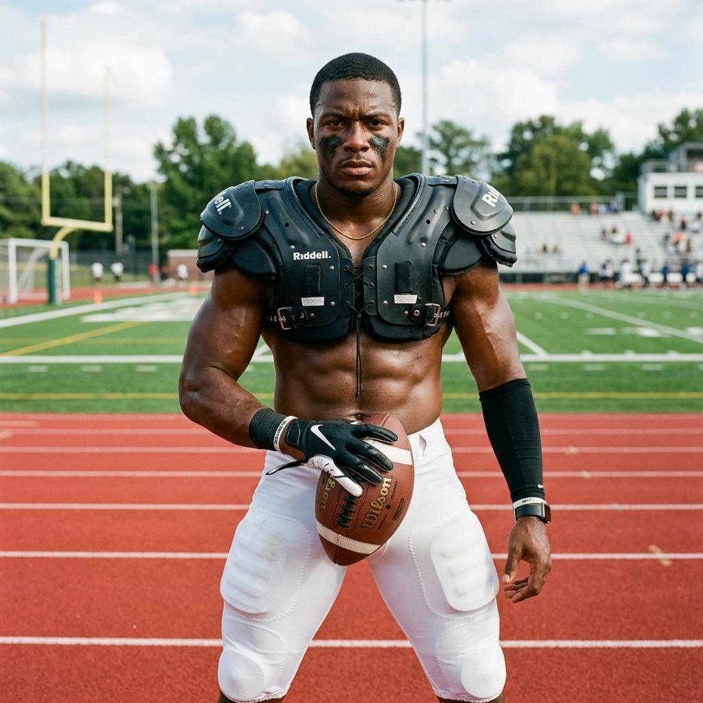 Every inch of him is pure art. Football meets fantasy. #malebeauty #athlete #nature