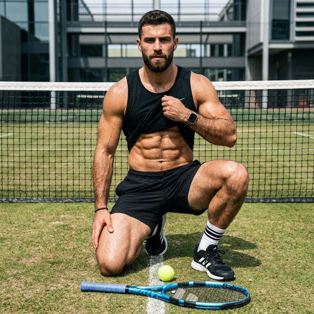 Every serve, every swing—pure artistry. The beauty of the male form in motion is a masterpiece worth celebrating....