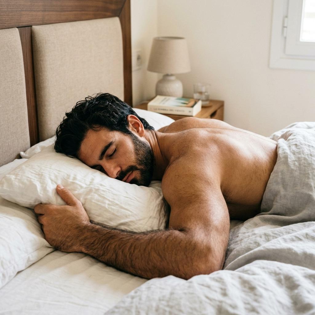 Fully relaxed, this beauty drifts into dreamland, every curve and contour a masterpiece worth waking up to. #malebeauty...