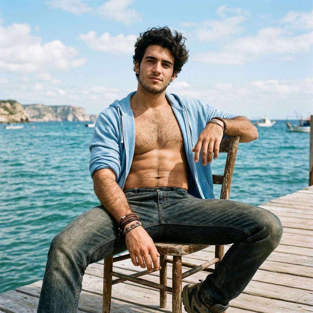 Every evening on the pier, there’s a moment that stops time. The way the light dances on his skin, pure art in motion....