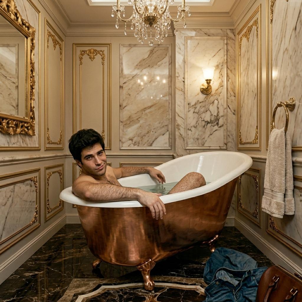 Splashing in the cool embrace of water, every ripple highlights the artistry of masculinity. Dive into the beauty of raw,...