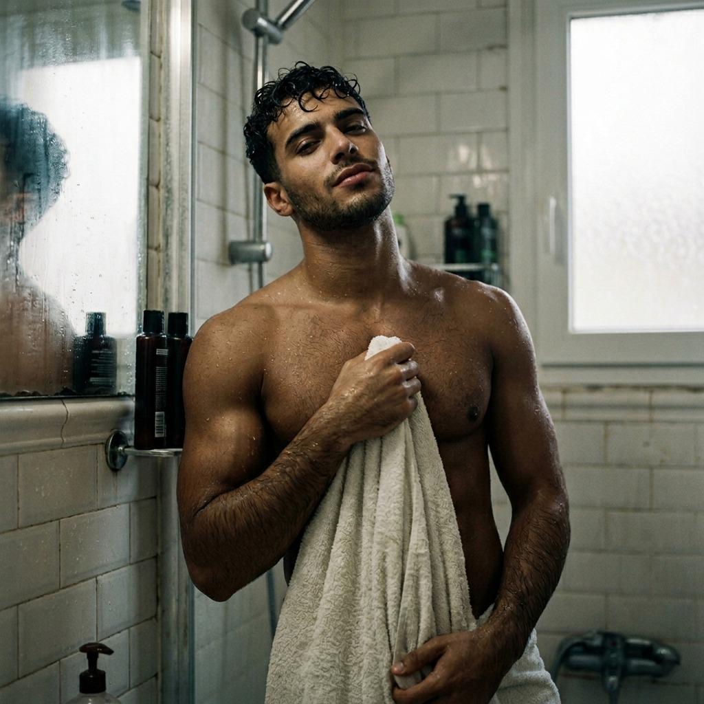 Fresh from the shower, droplets glistening like diamonds on sculpted skin. Every curve, every angle—pure art. Celebrate the...
